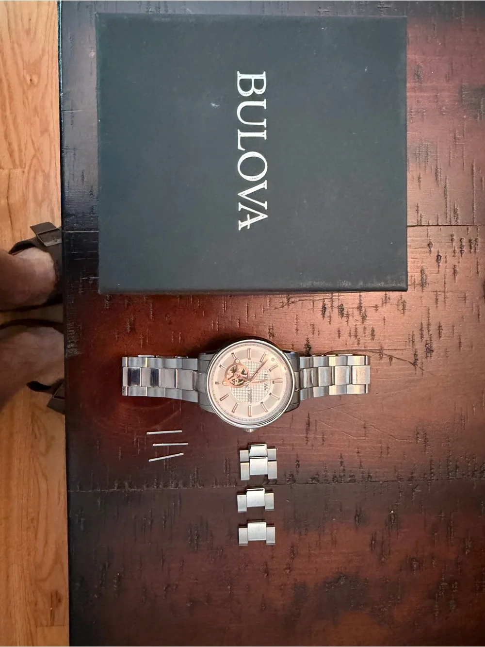 Bulova Silver and Rose Gold-Tone Men's Automatic Watch